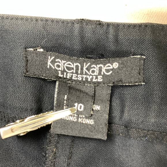 Karen Kane Black High Rise Straight Leg Dress Pants Size 10 Y2K 90s - Picture 5 of 8
